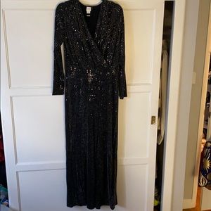 Excellent condition black sequin wide leg jumpsuit